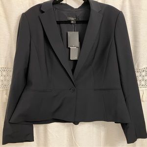 NWT Ann Taylor Petite Tropical Wool Dark Navy 1 Button Blazer 18p